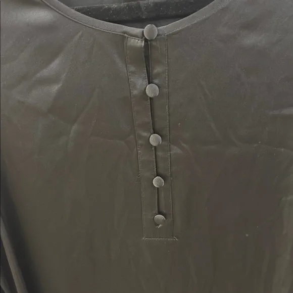 JM Collection Black Silky Blouse - Picture 3 of 7